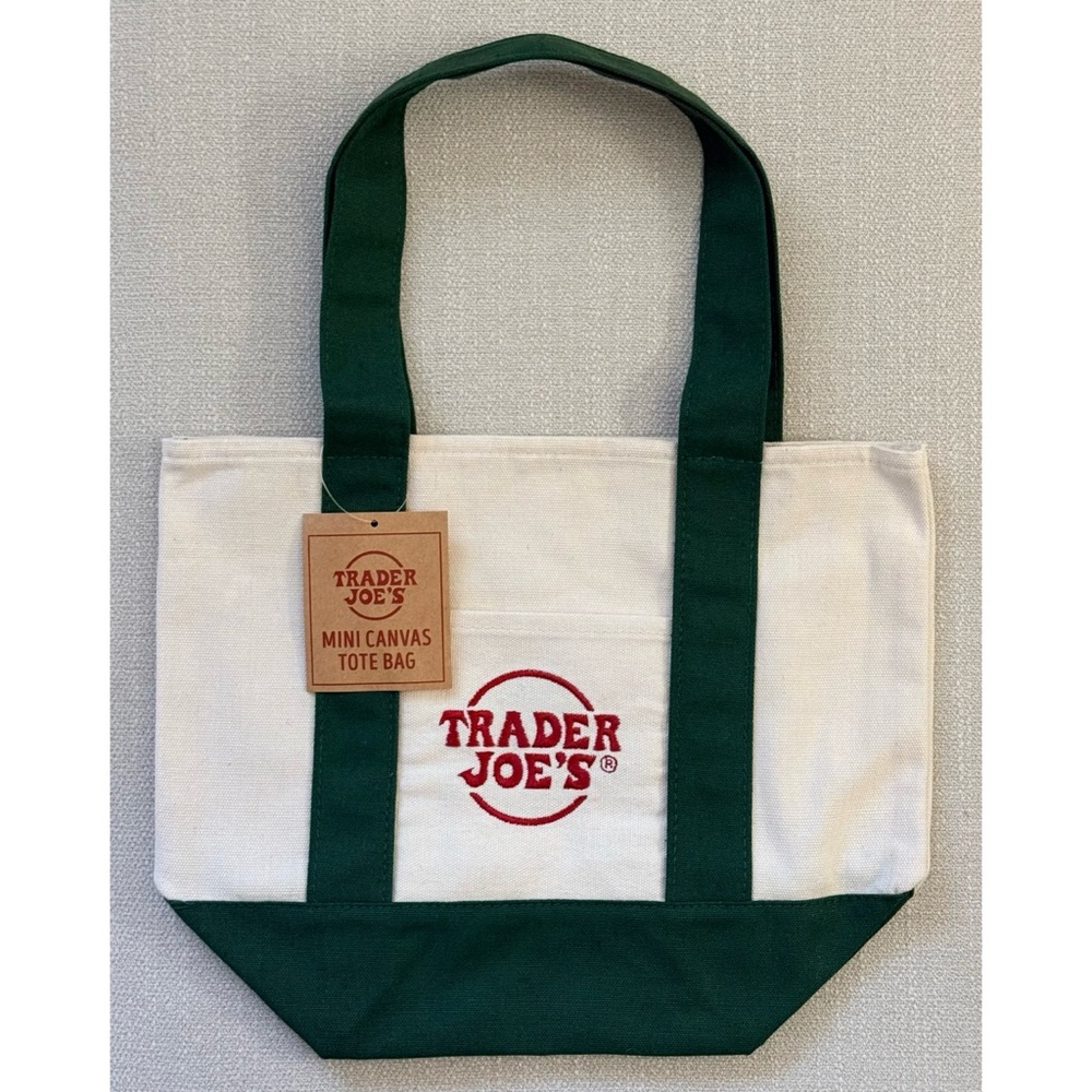 TRADER‎ JOE’S GREEN MINI CANVAS TOTE BAG